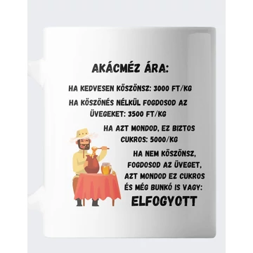 Akácméz ára bögre