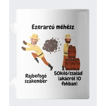 Ezerarcú méhész bögre