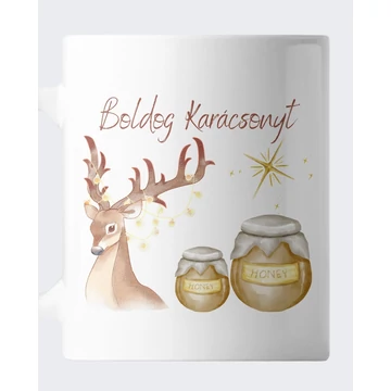 Szarvas mézzel bögre